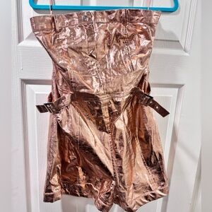 Urban Outfitters Yara Metallic Strapless Romper